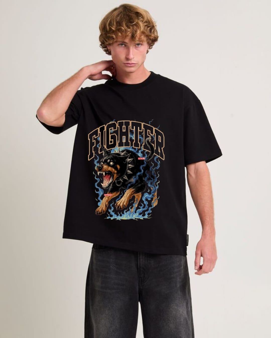 FIGHTER BLACK T-SHIRT