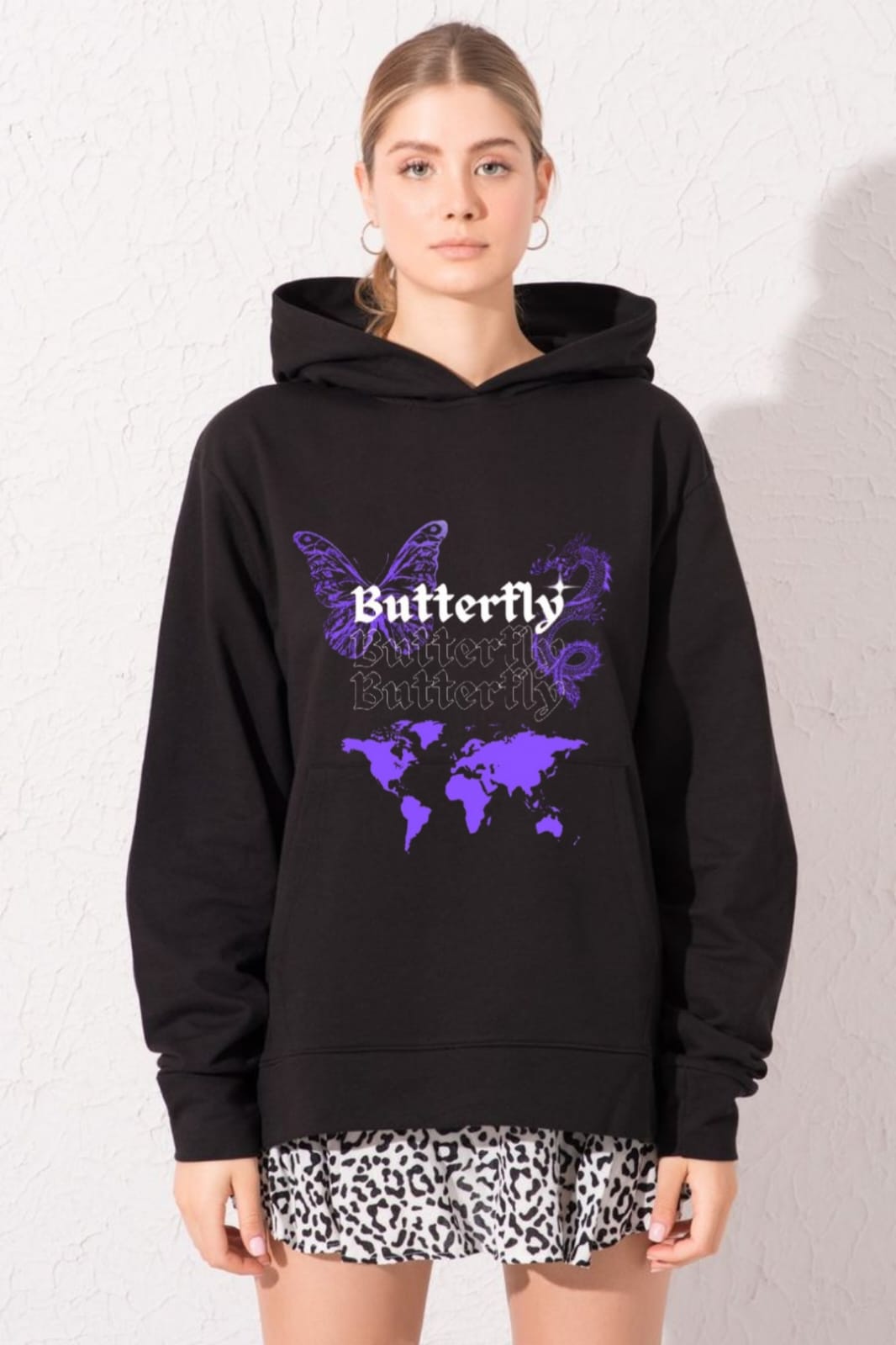 BUTERFLY PRINT HOODIES